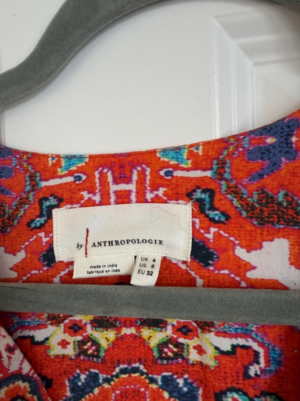 Women's Orange Paisley Button-Front Midi Dress - Picture 3 of 6